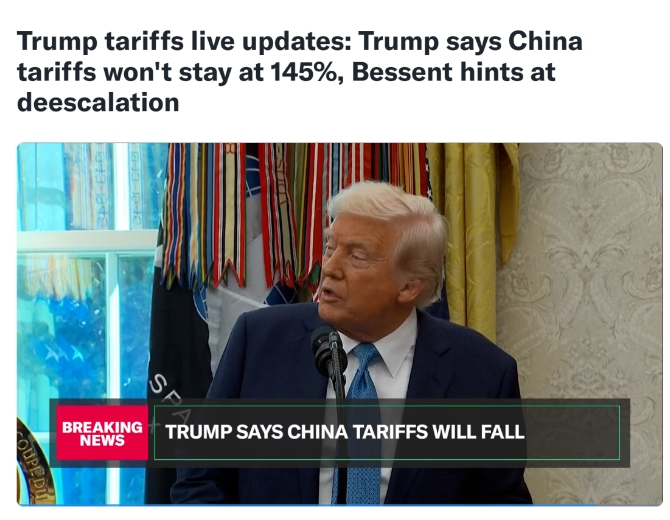 特朗普：对华关税将大幅下降，但不是0！